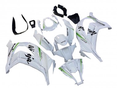 Shop 2011-2015 Kawasaki ZX10R Motorcycle Fairings - White Green Stripe Black Ninja