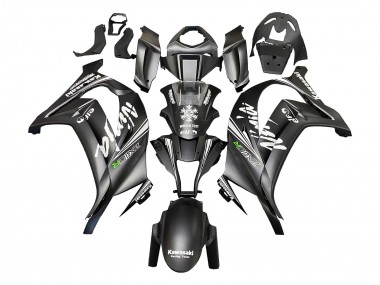 Shop 2011-2015 Kawasaki ZX10R Motorcycle Fairings - Matte Black Green Elf