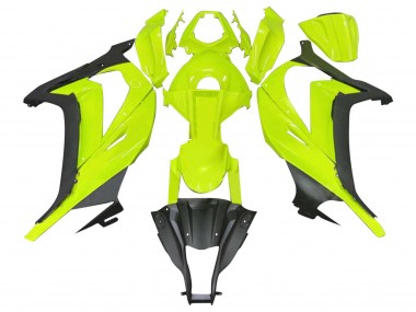 Shop 2011-2015 Kawasaki ZX10R Motorcycle Fairings - Fluorescent Green Matte Black
