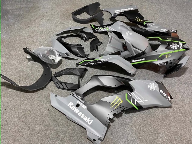 2021-2025 Kawasaki ZX10R Motorcycle Fairings - Grey Matte Black Green White Elf Snow Monster