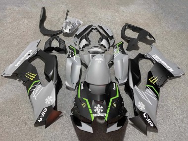 Shop 2021-2025 Kawasaki ZX10R Motorcycle Fairings - Grey Matte Black Green White Elf Snow Monster