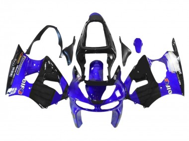 Shop 1998-1999 Kawasaki ZX6R Motorcycle Fairings - Blue Glossy Black Elf Bridgestone