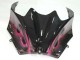 2006-2011 Kawasaki ZX14R ZZR1400 Motorcycle Fairings - Glossy Black Red Pink Flame
