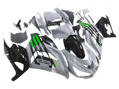 Shop 2012-2024 Kawasaki ZX14R ZZR1400 Motorcycle Fairings - Grey Green Black