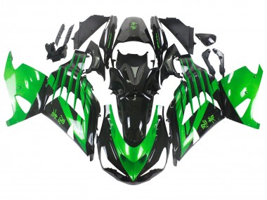 Shop 2012-2024 Kawasaki ZX14R ZZR1400 Motorcycle Fairing Kits - Green Glossy Black