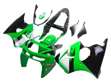 Shop 1998-1999 Kawasaki ZX6R Motorcycle Fairings - Green White Glossy Black