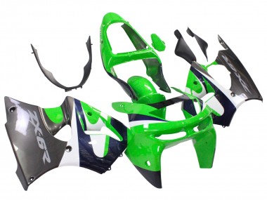 Shop 1998-1999 Kawasaki ZX6R Motorcycle Fairings - Green White Dark Blue Silver