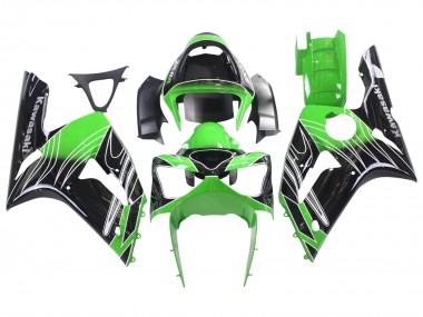 Shop 2003-2004 Kawasaki ZX6R Motorcycle Fairings - Green White Black