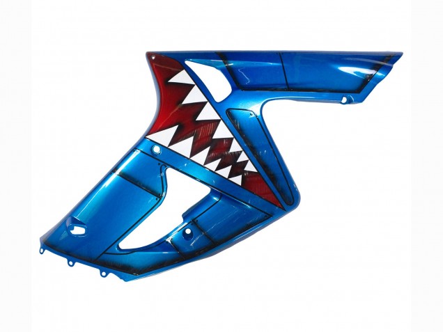 2003-2004 Kawasaki ZX6R Motorcycle Fairings - Blue White Red Shark