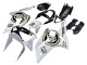 2003-2004 Kawasaki ZX6R Motorcycle Fairings - White Black Motul Lucky Strike