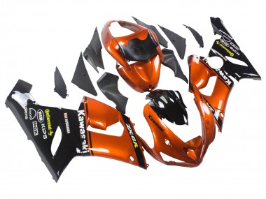 Shop 2005-2006 Kawasaki ZX6R Motorcycle Fairing - Orange Black