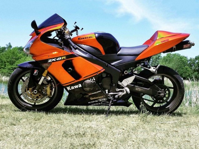 2005-2006 Kawasaki ZX6R Motorcycle Fairing - Orange Black