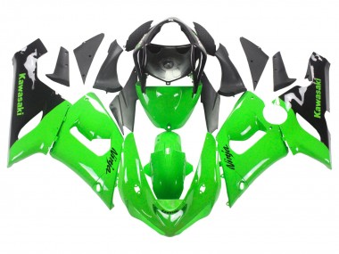 Shop 2005-2006 Kawasaki ZX6R Motorcycle Fairings - Green Black Ninja