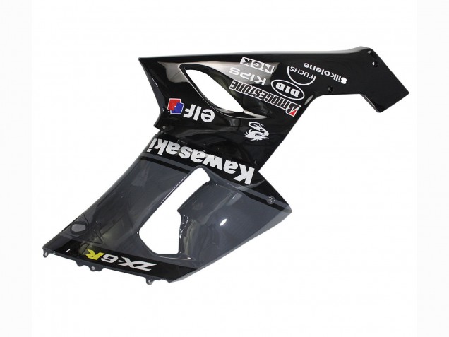 2005-2006 Kawasaki ZX6R Motorcycle Fairings - Dark Grey Black