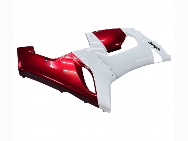 2005-2006 Kawasaki ZX6R Motorcycle Fairings - White Red