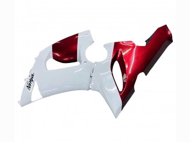 2005-2006 Kawasaki ZX6R Motorcycle Fairings - White Red