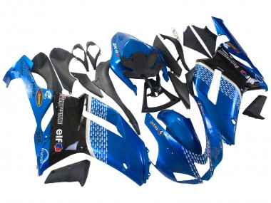 Shop 2007-2008 Kawasaki ZX6R Motorcycle Fairings - Black Blue Elf
