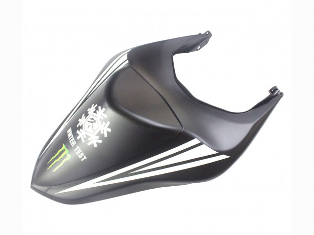 2007-2008 Kawasaki ZX6R Motorcycle Fairings - Black White Red with White Snow Decal Ninja Elf