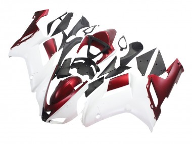 Shop 2007-2008 Kawasaki ZX6R Motorcycle Fairing - White Red