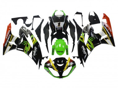 Shop 2009-2012 Kawasaki ZX6R Motorcycle Fairings - Green Glossy Black Yellow White Red Elf Monster