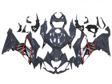 Shop 2019-2022 Kawasaki ZX6R Motorcycle Fairings - Nardo Grey Red White Shark