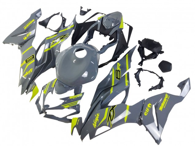 2019-2022 Kawasaki ZX6R Motorcycle Fairings - Nardo Grey Yellow