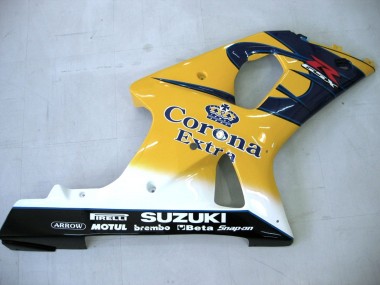 Shop 2000-2002 Suzuki GSXR1000 Motorcycle Fairings - Yellow Dark Blue White Motul Corona