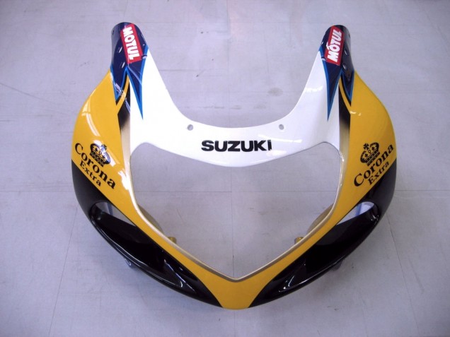 2000-2002 Suzuki GSXR1000 Motorcycle Fairings - Yellow Dark Blue White Motul Corona