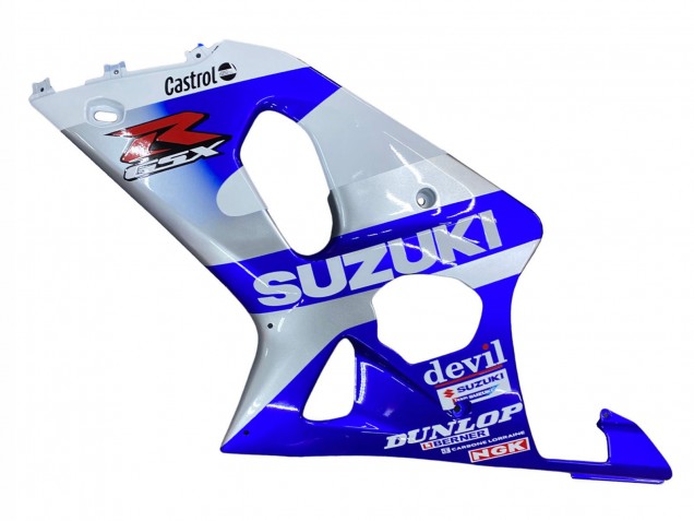 2000-2002 Suzuki GSXR1000 Motorcycle Fairings - Blue White Silver Castrol Dunlop