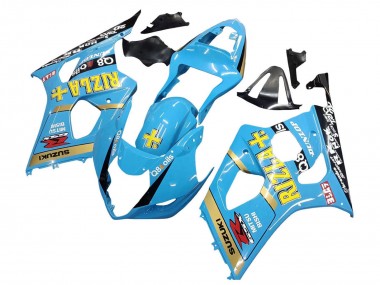 Shop 2003-2004 Suzuki GSXR 1000 Motorcycle Fairings - Light Blue Yellow Black Rizla Motul