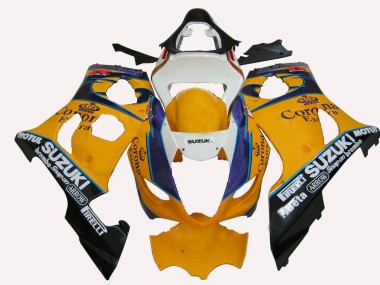 Shop 2003-2004 Suzuki GSXR 1000 Motorcycle Fairings - Yellow White Blue Black Corona