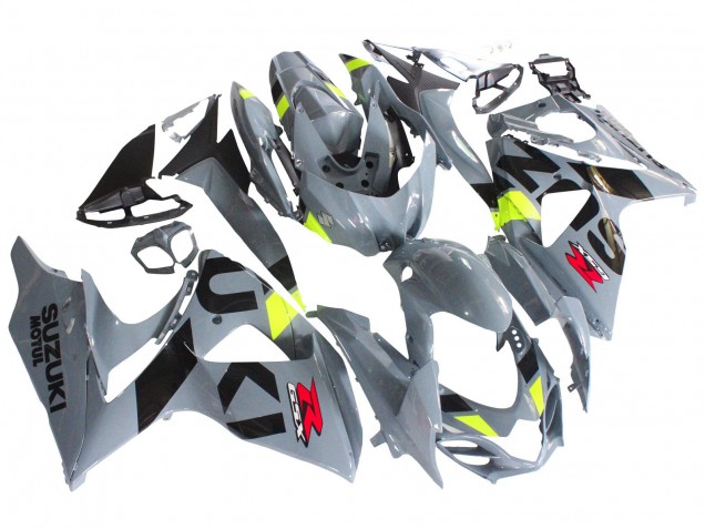 2009-2016 Suzuki GSXR 1000 Motorcycle Fairings - Grey Neon Yellow Black Motul