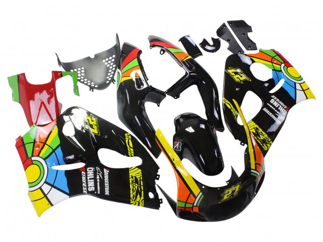1996-2000 Suzuki GSXR 600 / GSXR 750 Motorcycle Fairings - Black Multicolor 27