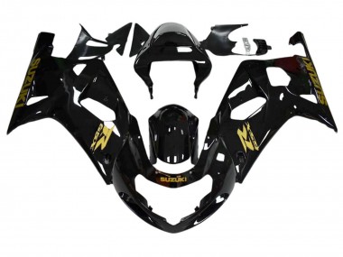 Shop 2001-2003 Suzuki GSXR 600 / GSXR 750 Motorcycle Fairings - Glossy Black Gold Decal