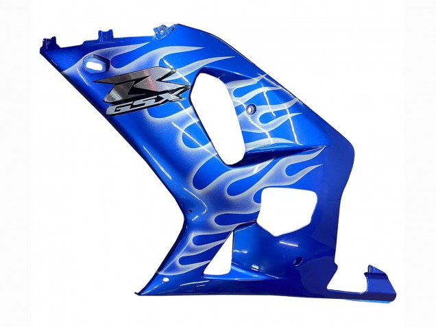 2001-2003 Suzuki GSXR 600 / GSXR 750 Motorcycle Fairings - Blue with White Flame