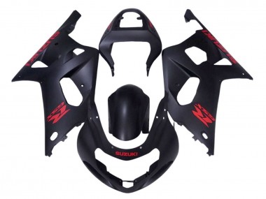 Shop 2001-2003 Suzuki GSXR 600 / GSXR 750 Motorcycle Fairings - Matte Black Red