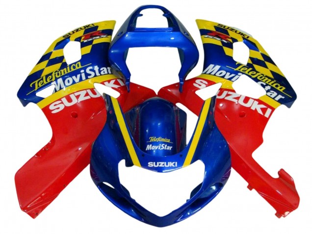 2001-2003 Suzuki GSXR 600 / GSXR 750 Motorcycle Fairings - Blue Red Yellow