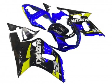 Shop 2001-2003 Suzuki GSXR 600 / GSXR 750 Motorcycle Fairings - Blue Yellow Glossy Black