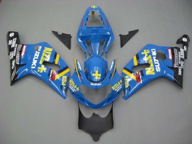 Shop 2001-2003 Suzuki GSXR 600 / GSXR 750 Motorcycle Fairings - Blue Yellow Black Motul Rizla
