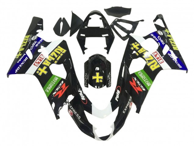 2001-2003 Suzuki GSXR 600 / GSXR 750 Motorcycle Fairings - Glossy Black Green White Yellow Rizla