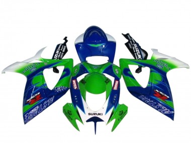 Shop 2004-2005 Suzuki GSXR 600 / GSXR 750 Motorcycle Fairings - White Blue Green