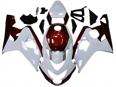Shop 2004-2005 Suzuki GSXR 600 / GSXR 750 Motorcycle Fairings - White Candy Red Black