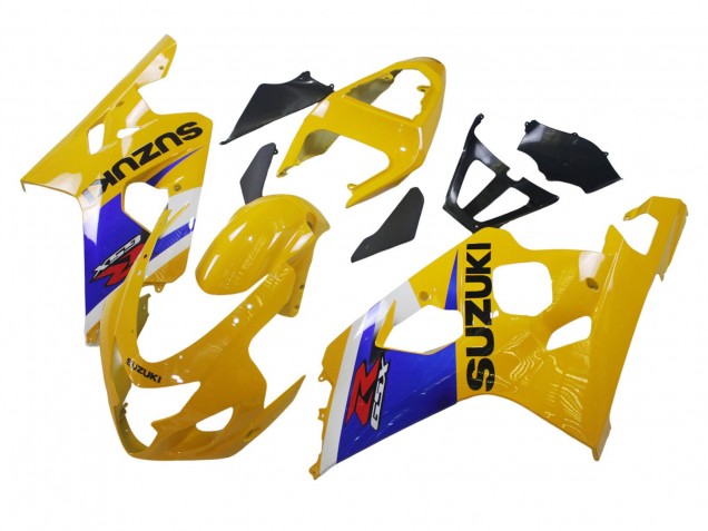 2004-2005 Suzuki GSXR 600 / GSXR 750 Motorcycle Fairing - Yellow White Blue Black