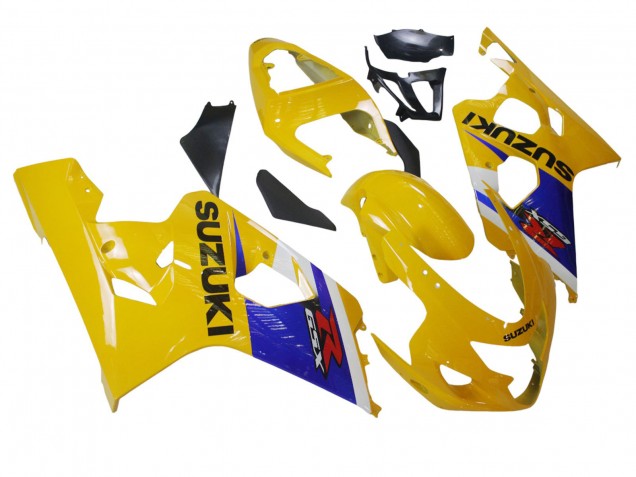 2004-2005 Suzuki GSXR 600 / GSXR 750 Motorcycle Fairing - Yellow White Blue Black
