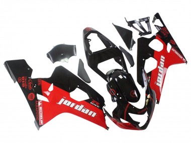 Shop 2004-2005 Suzuki GSXR 600 / GSXR 750 Motorcycle Fairings - Glossy Black Red Jordan Michelin