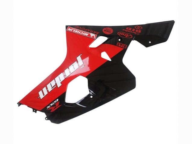 2004-2005 Suzuki GSXR 600 / GSXR 750 Motorcycle Fairings - Glossy Black Red Jordan Michelin