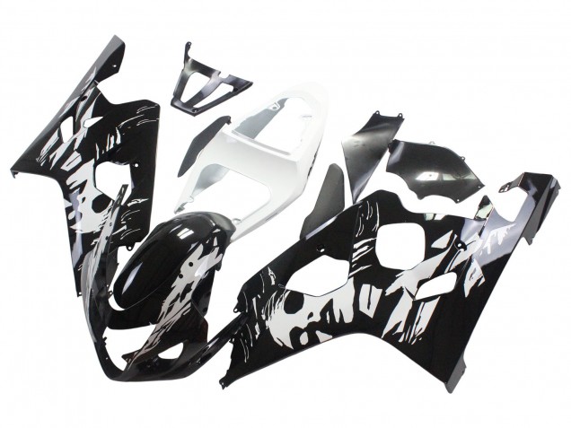 2004-2005 Suzuki GSXR 600 / GSXR 750 Motorcycle Fairing - White Black