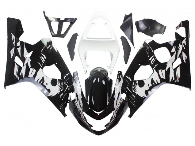 2004-2005 Suzuki GSXR 600 / GSXR 750 Motorcycle Fairing - White Black