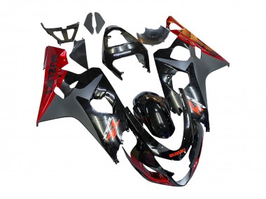 Shop 2004-2005 Suzuki GSXR 600 / GSXR 750 Motorcycle Fairings - Black Grey Red
