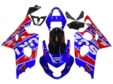 Shop 2004-2005 Suzuki GSXR 600 / GSXR 750 Motorcycle Fairings - Blue Red Black Motul Dunlop